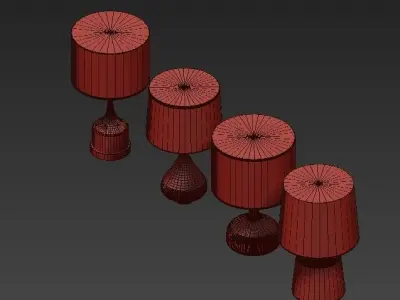 Table lamp in gold 3D model