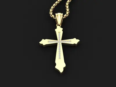 High Cross Pendant Light Gold 18K 3CP009 3D print model