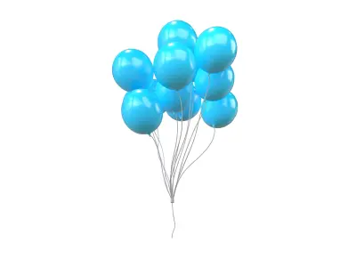 Bunch of Balloons v1 013 Low-poly 3D model