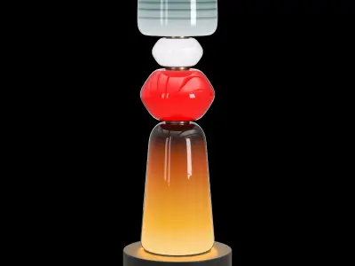 Totem glass lamp red 3D model