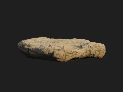 Sculpt stone D Low-poly 3D model