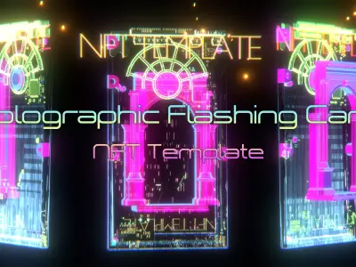 Collectible Holographic Flash Card - NFT Template 3D model