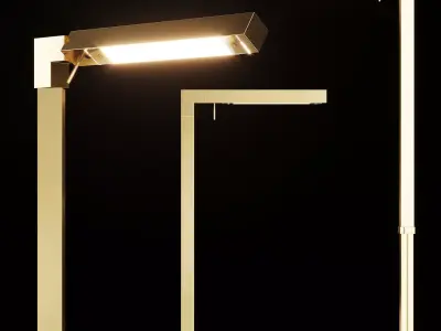 Restoration Hardware CANNELE TASK FLOOR LAMP Brass 3D model