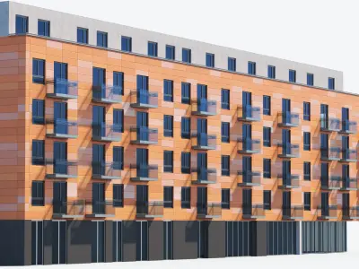 House 8 residential building Low-poly 3D model
