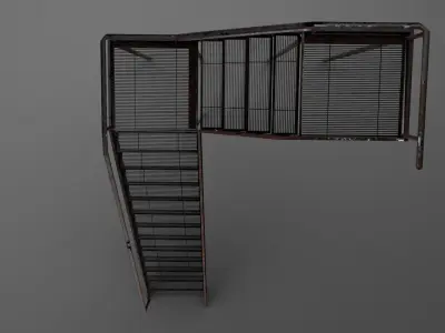 L Shape stairs 3D model