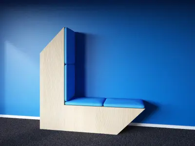 Office Lounge Bench Chair 3D model