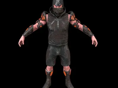 desert warrior Low-poly 3D model