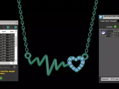Valentine Pendent Collection 3D model
