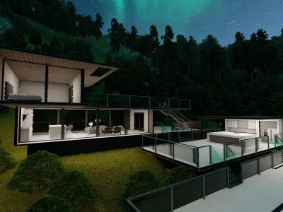 Casa Scene-villa-modern house 3D model 97