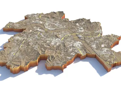 Seoul City in South Korea 3D model