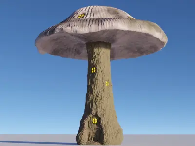 Mushroom House Low-poly 3D model