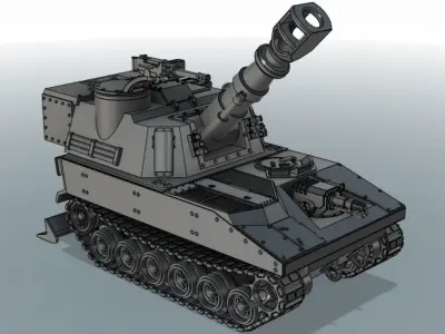 Paladin pattern mobile artillery 3D print model