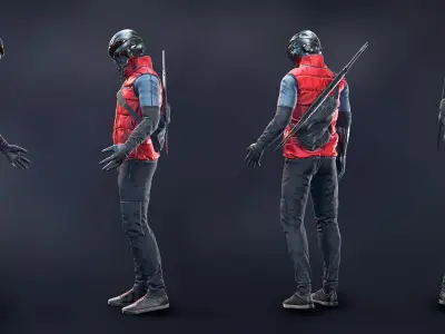 Cyber Guy low poly Low-poly 3D model