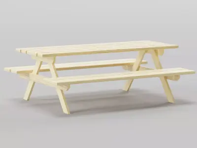 Picnic Light Wood Low-poly 3D model