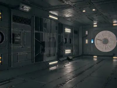 Spaceship Interior 03 Cargo Unit PBR 3D model