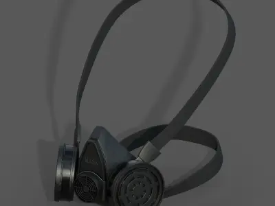 Gas mask respirator scifi military futuristic technology  Low-poly 3D model