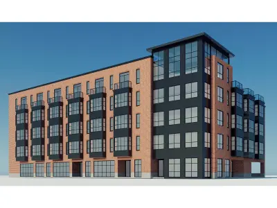 Modern Townhouse Building 2 3D model