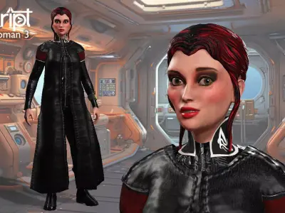 Argo Sci-fi Series Crew Woman 3 Low-poly 3D model
