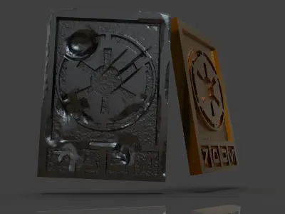 Star Wars Imperial Credits Damaged and Clean 3D print model