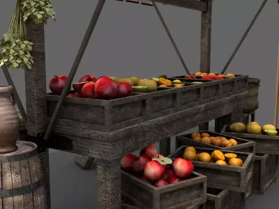 Medieval Market Stall 03 3D model