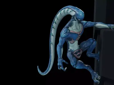 Alien 2 0 3 statue Low-poly 3D model