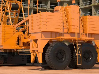  Crawler Crane with Lattice Boom for Construction Rigged for Maya 