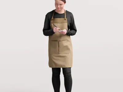 Humano Waitress Cafe Waiter Woman 043-3400 3D model