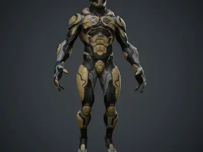 Sci-fi Character for Game Low-poly 3D model