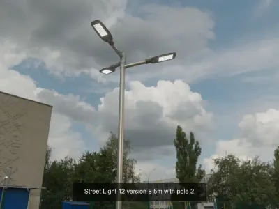 Street Light 12 with pole 2 3D Model Pack