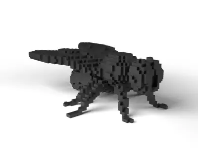 Fly Minecraft Voxel Low-poly 3D model