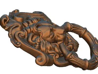 KNOCKER ornate bronze door 3D print model