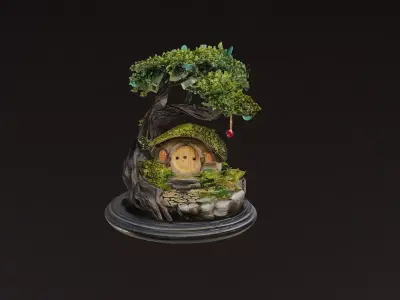 Fantasy Tree House Miniature Detailed  3D print model