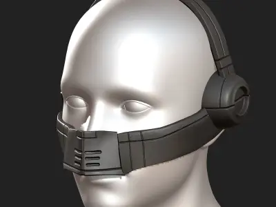 gas mask respirator scifi futuristic  Low-poly 3D model