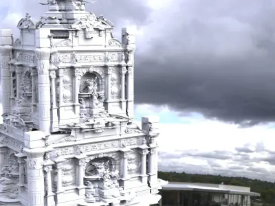 Angel Temple 2 floors dome 3D model