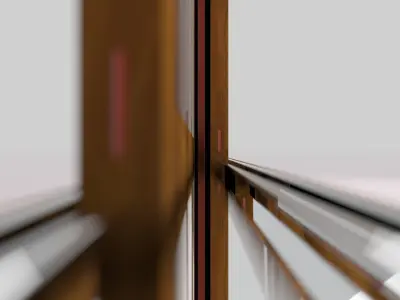 windows wooden sliding door with glass panels Free 3D model