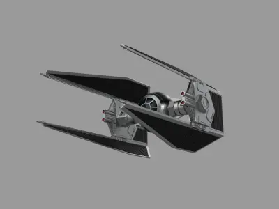 Interceptor Tie Fighter 3D print model
