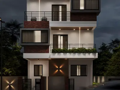 Modern 3 storey house 3d model  3D model