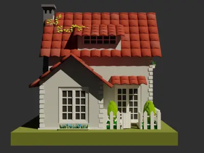 Cartoon House Low-poly 3D model