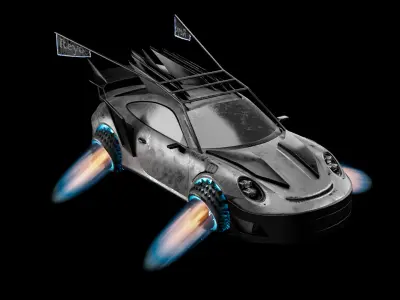 Porsche 911 GT3 Futuristic  game car 3D model