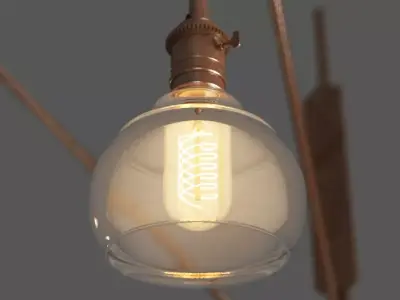 Retro Style Twin Wall Lamp 3D model
