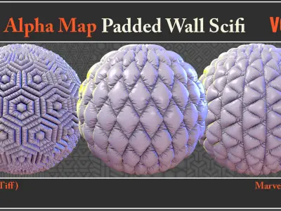 120 Alpha Maps Padded Wall SCIFI Texture