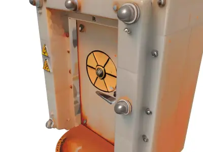 SciFi Industrial Blast Door Low-poly 3D model