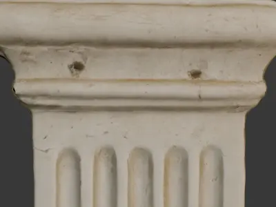 Fluted Architectural Column 3D Scan Low-poly 3D model