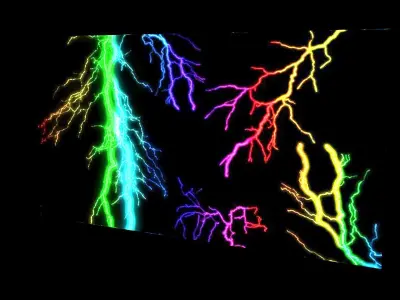 Rainbow Lightning Bolts 3D model