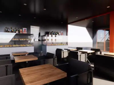 Container coffee shop-11 3D model