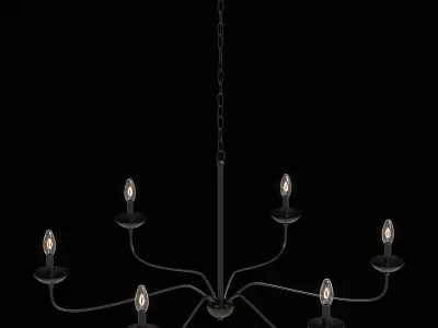 chandelier with five candle lights 3D model