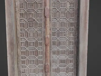 Door antique Low-poly 3D model