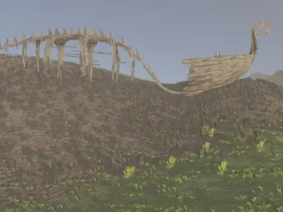 Isolated  Nordic Sculpture Low-poly 3D model