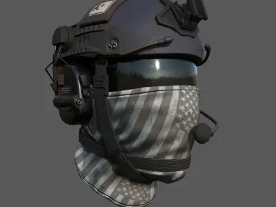Helmet scifi military combat soldier ver 2 Low-poly 3D model