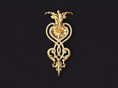 Central decor ornament for furniture 3D model 1100